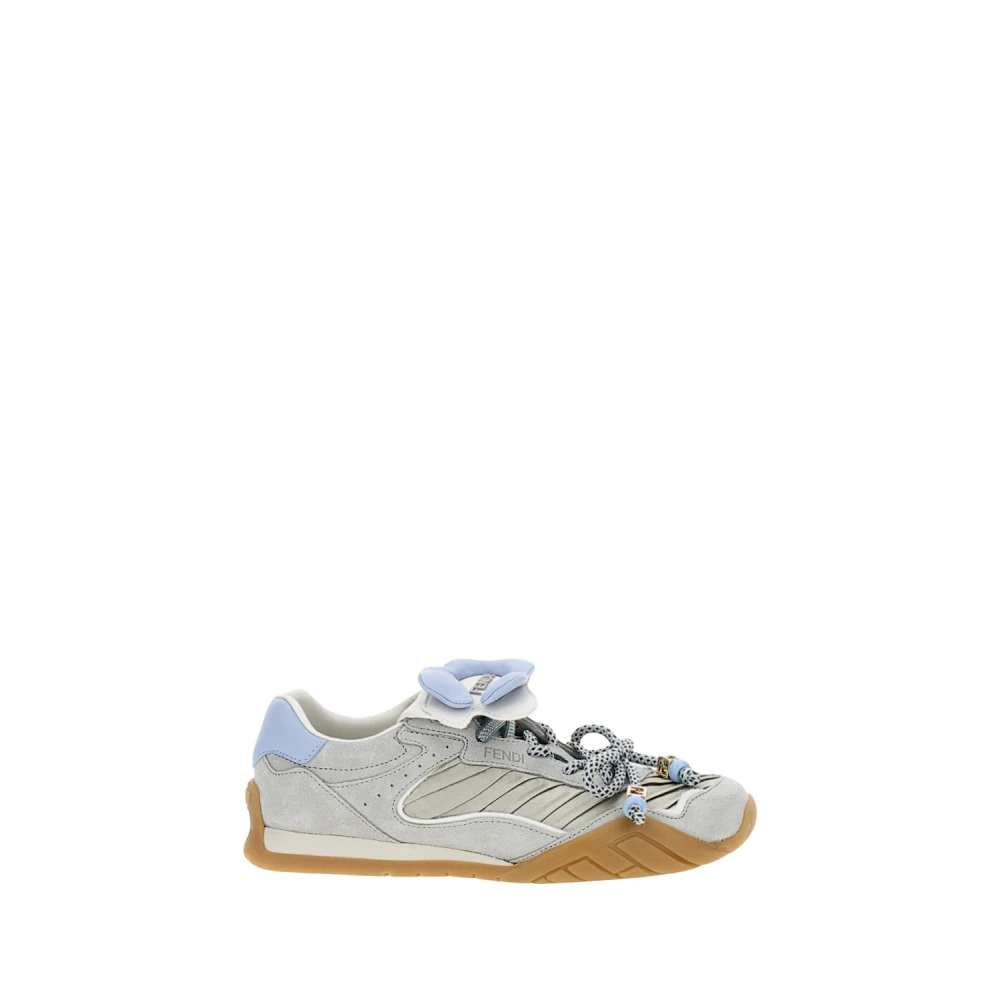 Fendi Women's Gray Sneakers, 6 Uk, Wave Pulse Trainers
