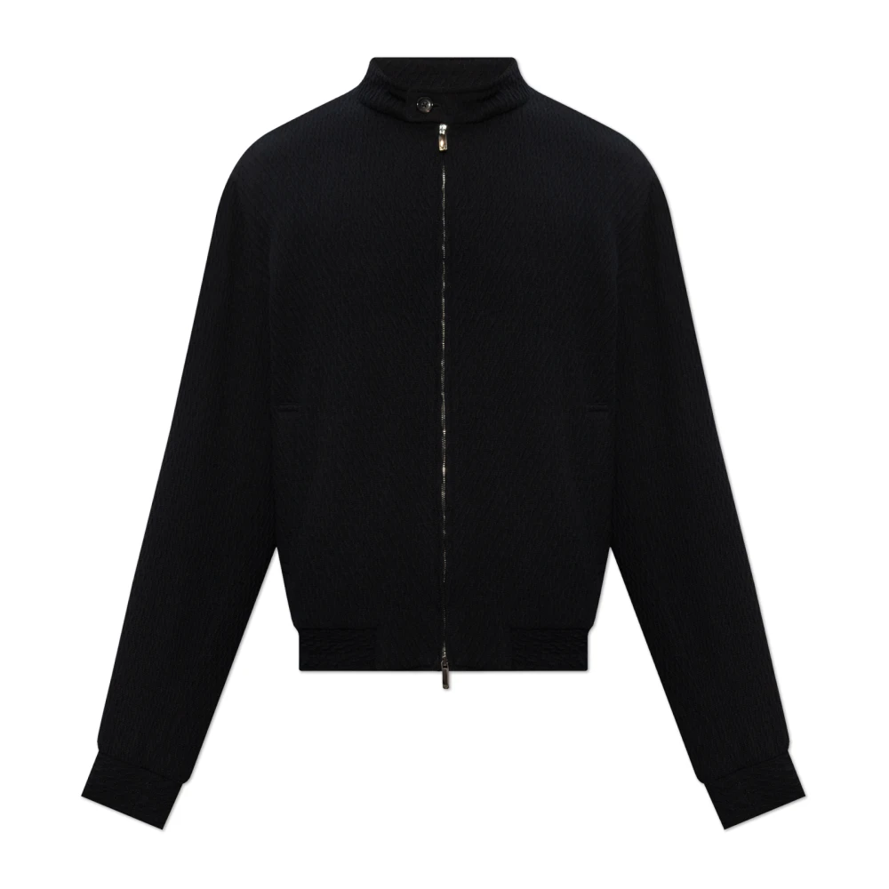 Emporio Armani Wollen jas Black Heren