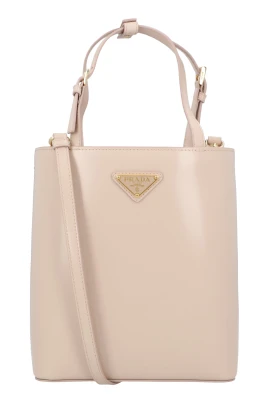 Triangle Logo Läder Tote Bag