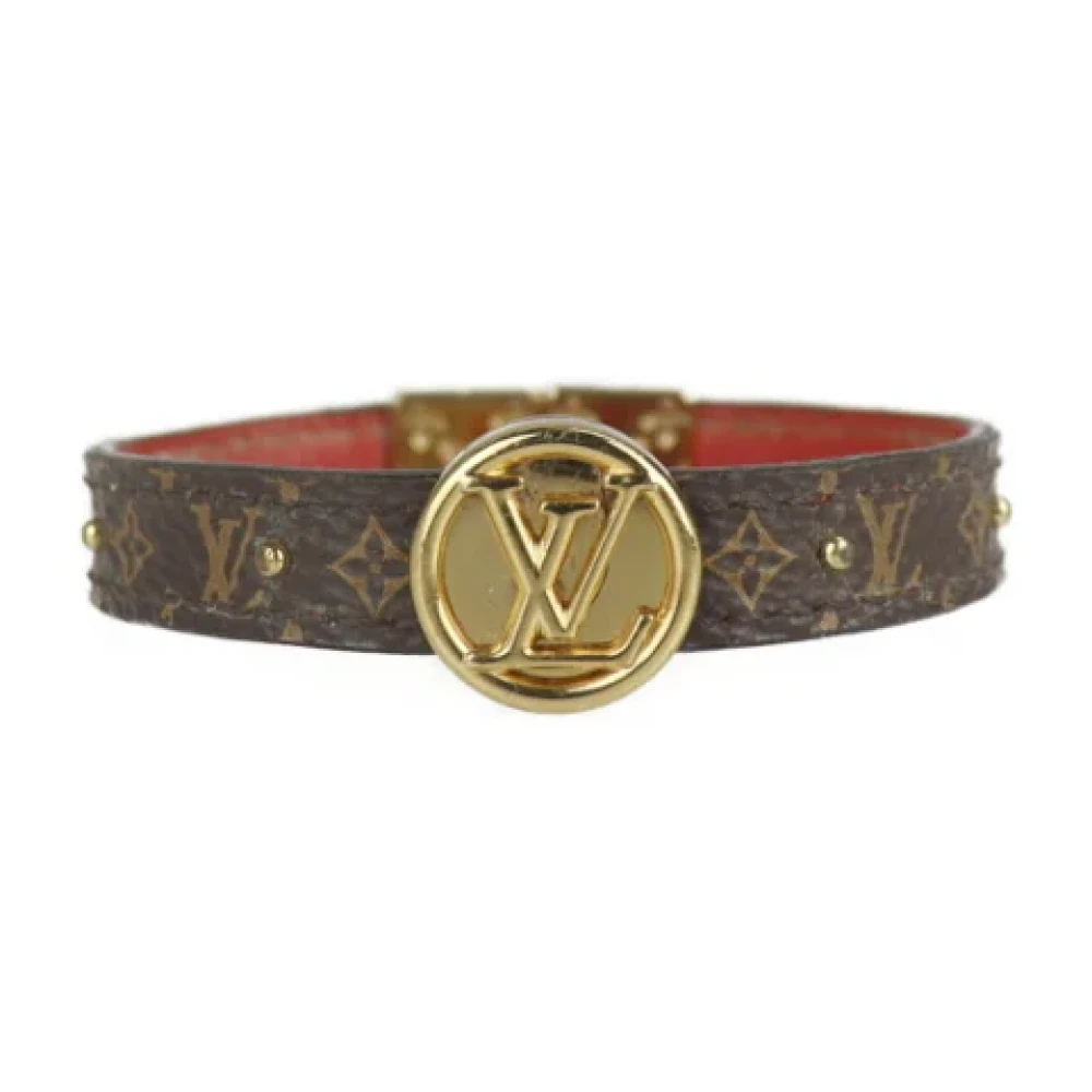 Louis Vuitton Vintage Pre-owned Tyg armband Brown, Dam