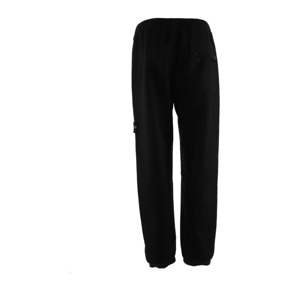 Stone Island Ghost Zwart Wol Polyester Broek Black Heren