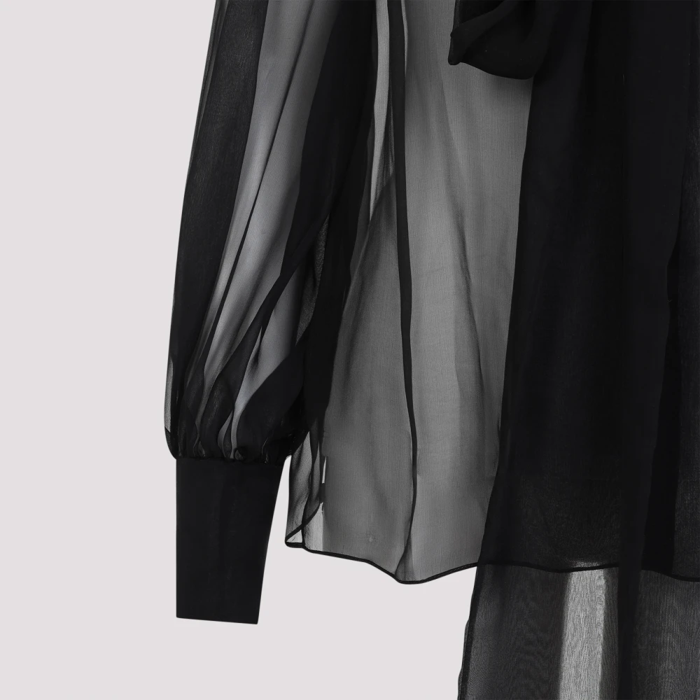 Valentino Zwarte Zijden Overhemd Elegante Stijl Black Dames