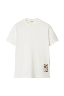Rutiga Jersey Crew Neck T-shirt med rutmönster