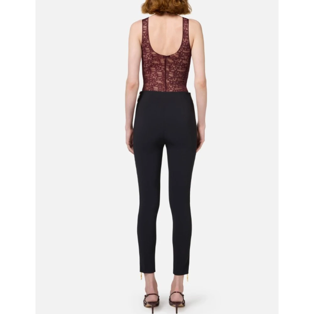 Elisabetta Franchi Rode Mouwloze Top met Logoprint Red Dames