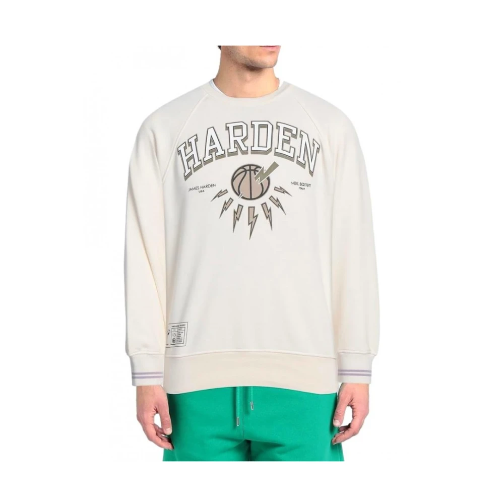 Neil Barrett Beperkte oplage frontprint sweatshirt Beige Heren