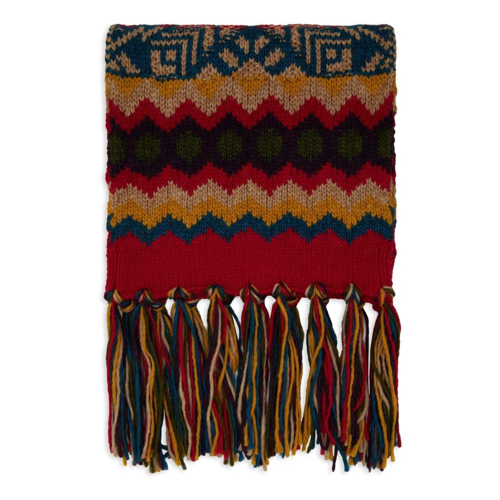 Gallo Unisex rode sjaal met decoratief kerstmotief Multicolor Unisex