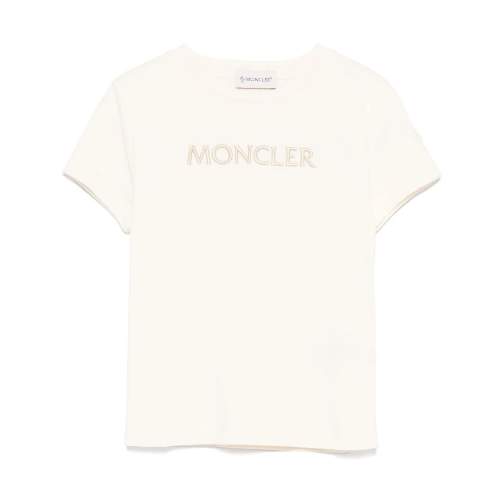 Moncler White Kids Short Sleeve T-Shirts, Female, 6 Y, Cotton Piquet Polo Shirt