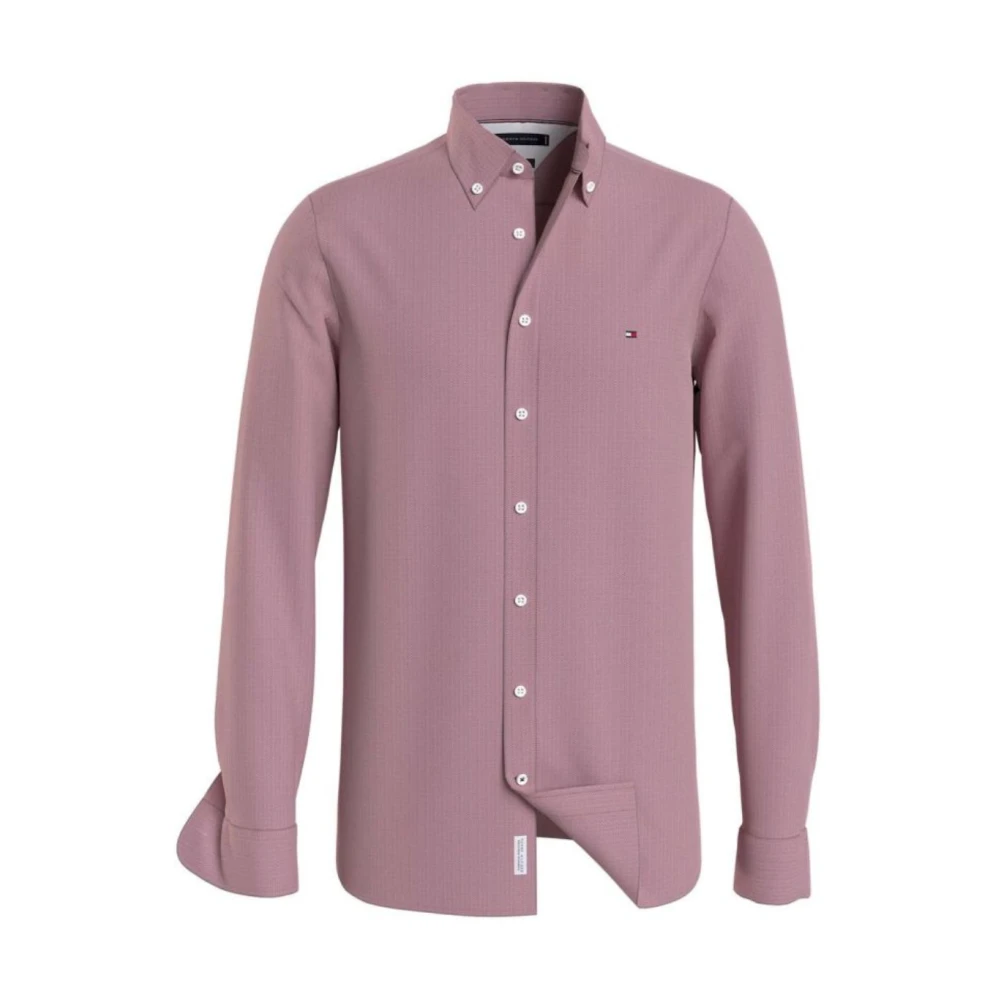 Tommy Hilfiger Men's Pink Casual Shirts,, Royal Berry Shirt With Long Sleeves 2XL