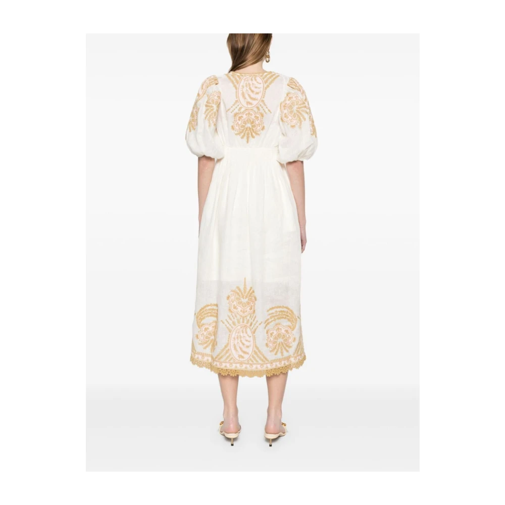 Zimmermann Beige Waverly Jurk Beige Dames