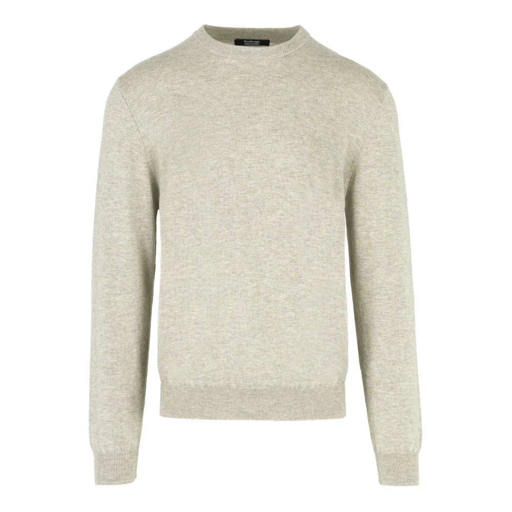 Bomboogie Men's Gray Merino Wool Crew Neck Jumper - Round-Neck Knitwear - L - Knitwear