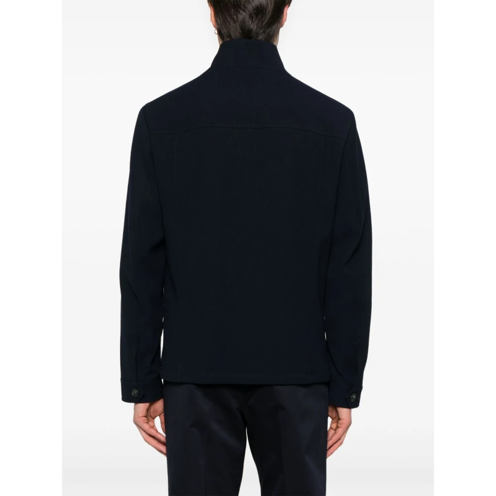 Fay Blauwe Wollen Jas Blue Heren