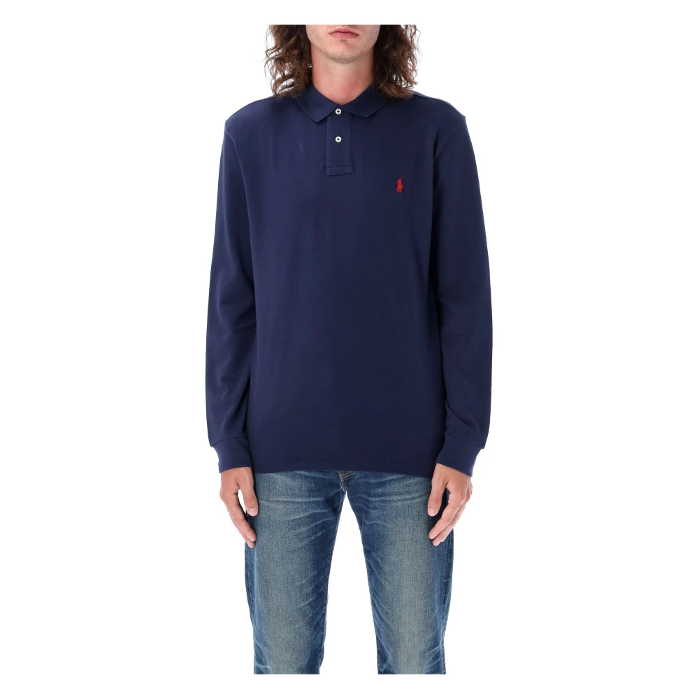 Polo Ralph Lauren Men's Blue Polo Shirts, Xl, Long-Sleeve Polo