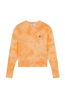 sweat-shirt-orange-tie-dye-avec-logo-tigre