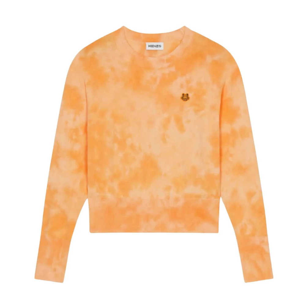 Kenzo Oranje Tie-Dye Tiger Logo Sweatshirt Orange Dames