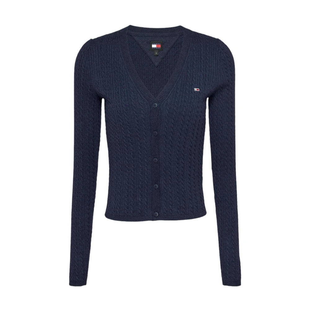 Tommy Jeans Stijlvolle Gebreide Vest voor Vrouwen Blue Dames