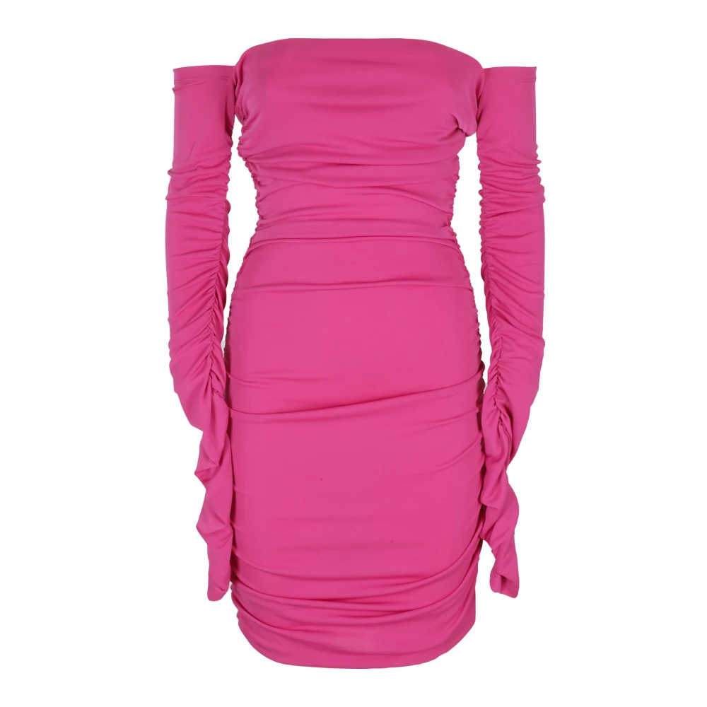 Andamane Women's Pink Party Dresses, S, Mini Linen Dress