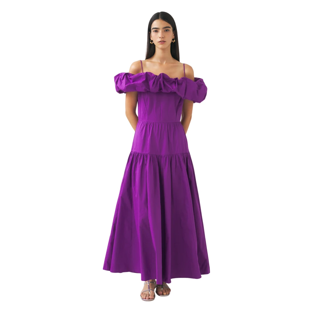 Antik batik Off-shoulder maxi jurk Pop Purple Dames
