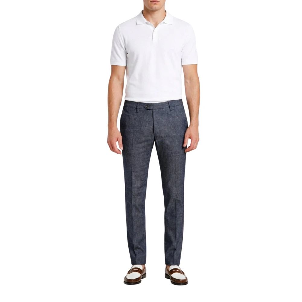 Mason's Mannelijk Blauw Broeken Heren, 2XL, Katoen, Milano Chino Broek