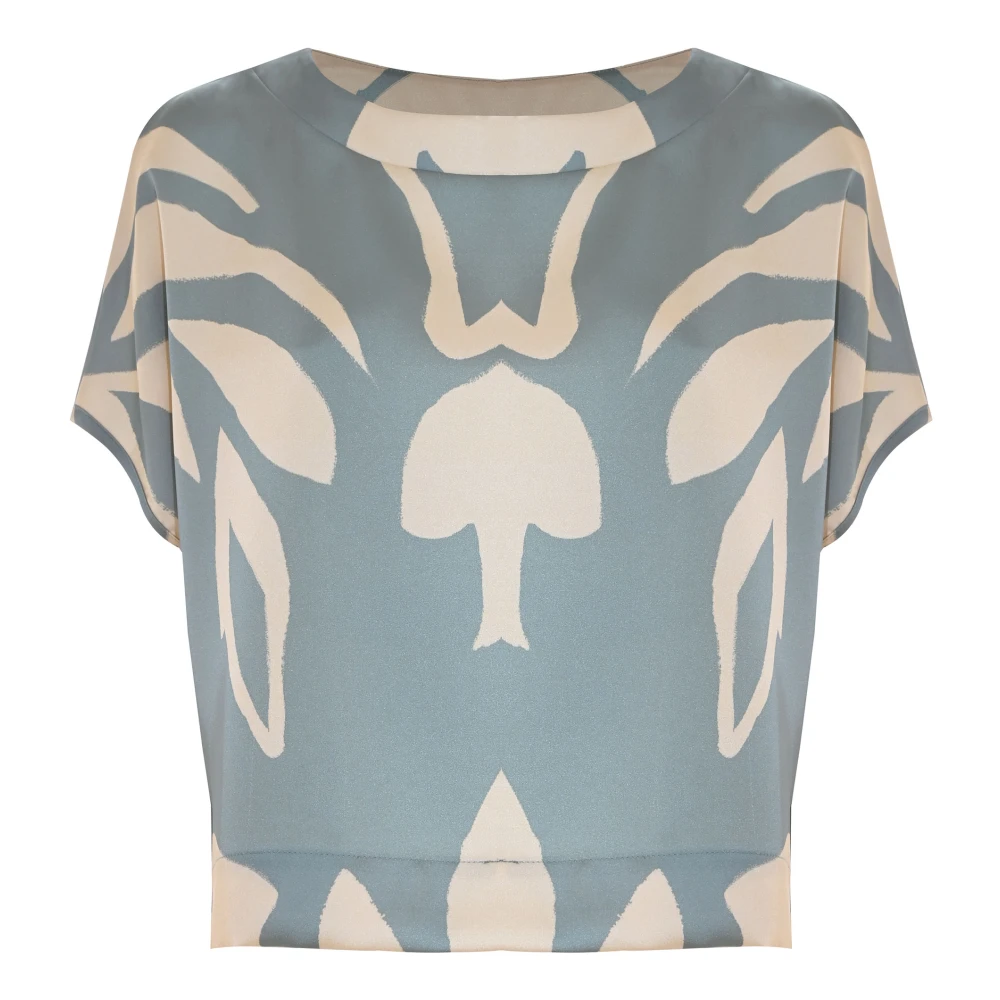 Kocca Stijlvol Zwart Ivoor Blouse Blue Dames