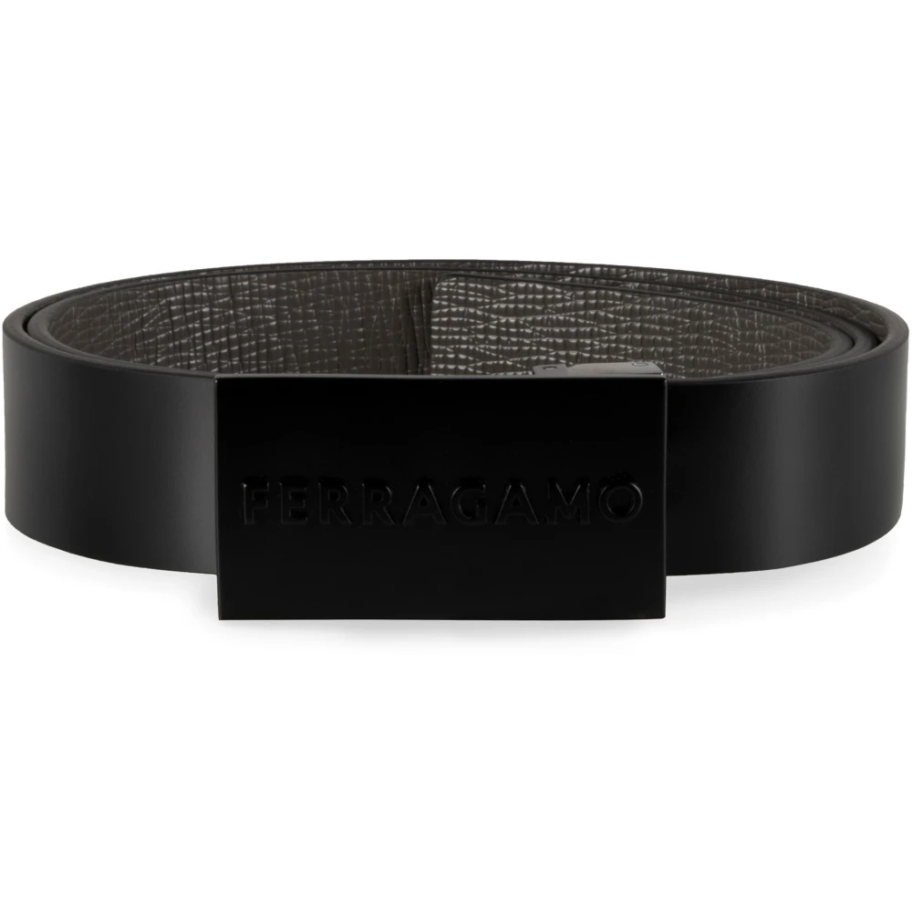 Salvatore Ferragamo Omkeerbare leren Riem Black Heren