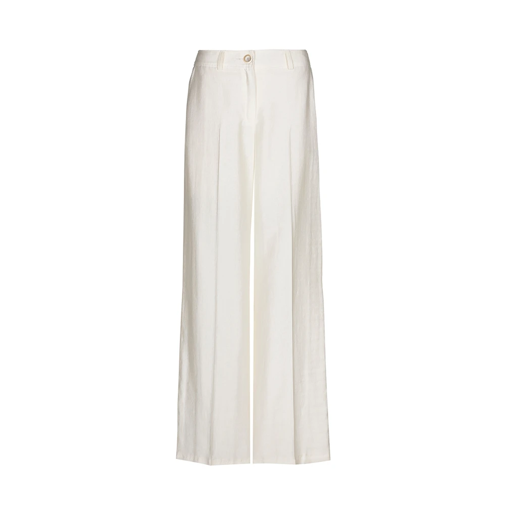 Marie Méro Vrouw Beige Broeken Dames, 4XL, Crème Rechte Broek