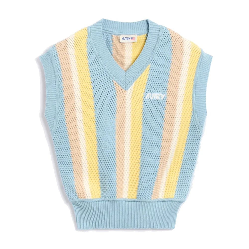Autry Women's Multicolor Cotton Vest - V-Neck Knitwear - M - Knitwear