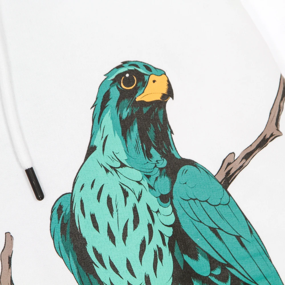 Dolly Noire Witte Peregrine Falcon Hoodie White Heren