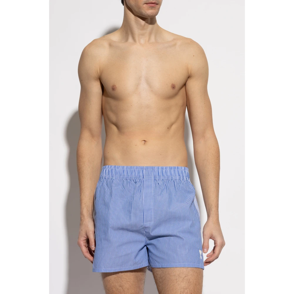 Ami Paris Boxers met logo Blue Heren