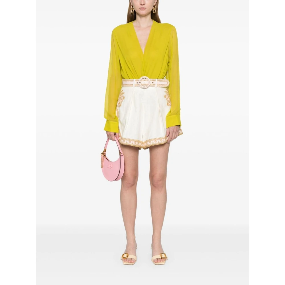 Zimmermann Witte Geborduurde Flare Shorts White Dames