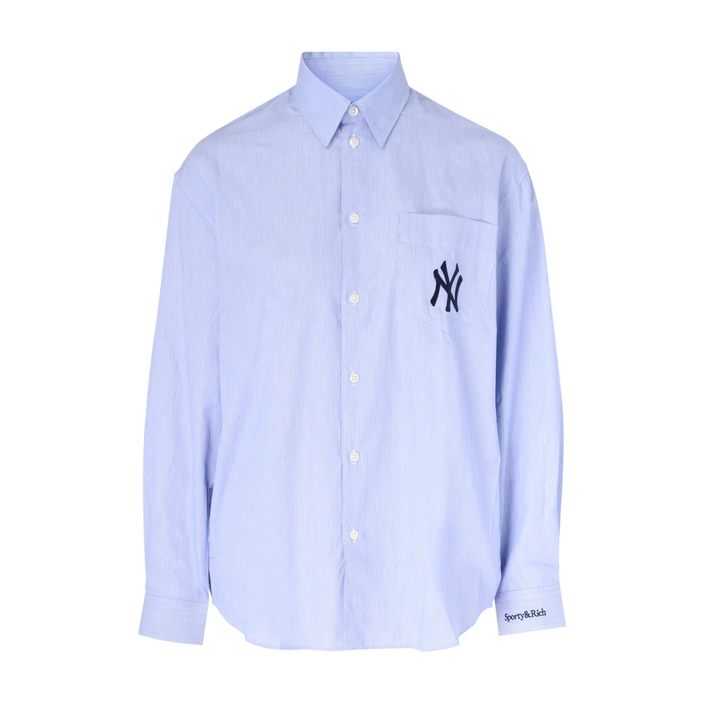 Sporty & Rich Yankees Serif Oversized Shirt Blue Dames