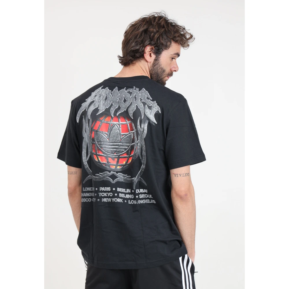 adidas Originals Flames Concert Zwarte T-shirt Black Heren