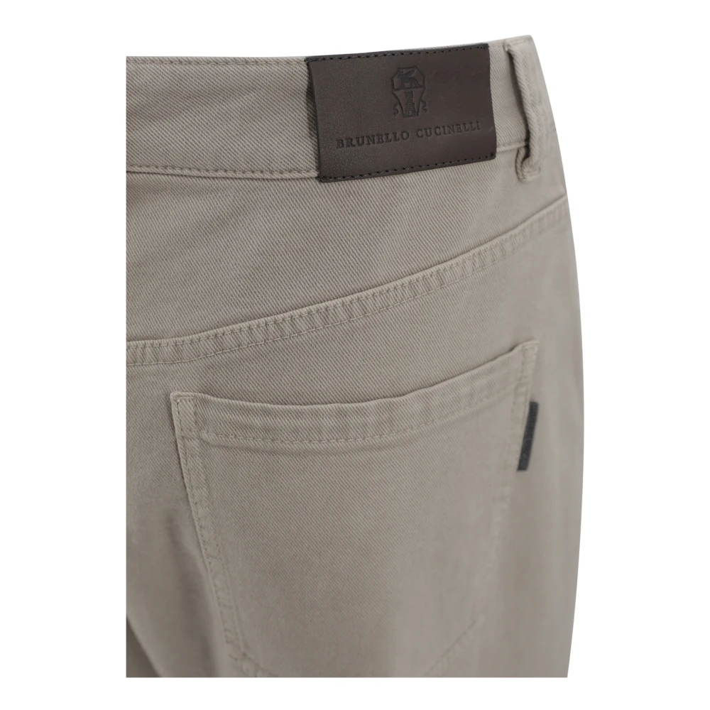 BRUNELLO CUCINELLI Hoge taille beige katoenen jeans Beige Dames