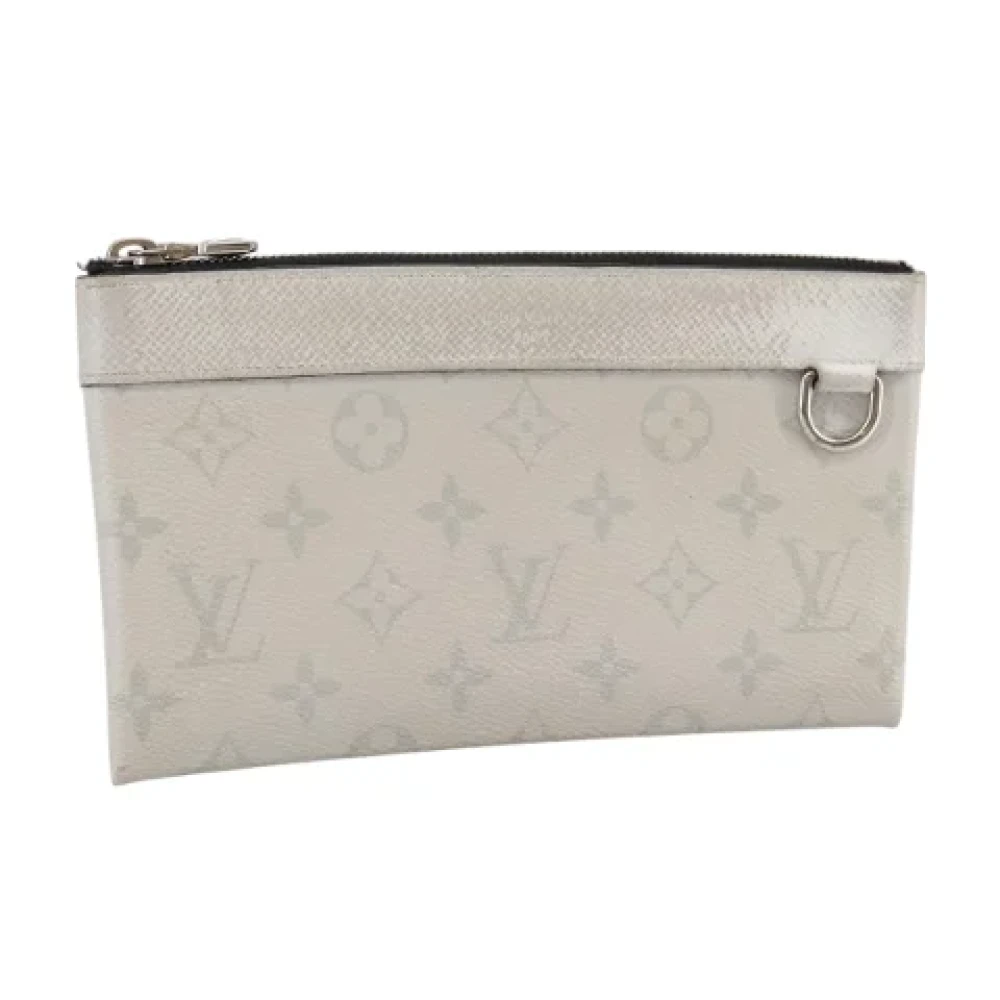 Louis Vuitton Vintage Pre-owned Leather clutches Gray Dames