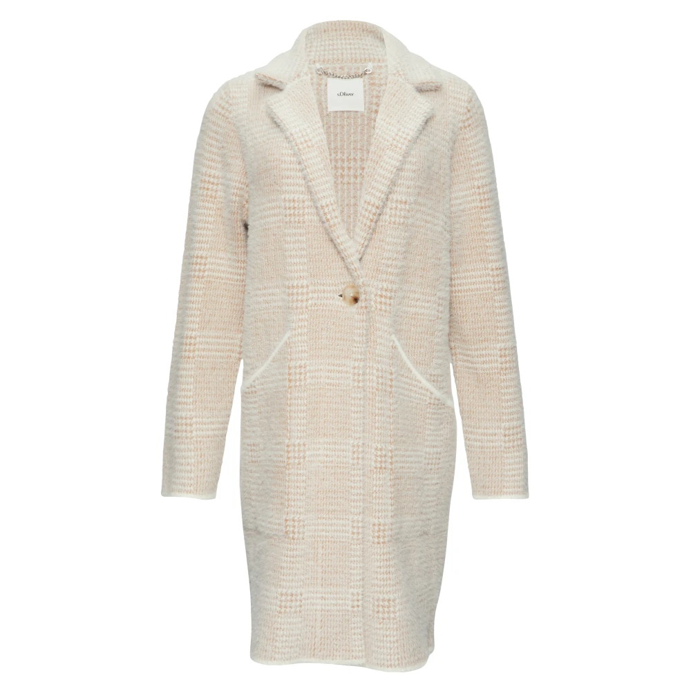 s.Oliver Gezellig Jacquard Gebreid Vest Beige Dames