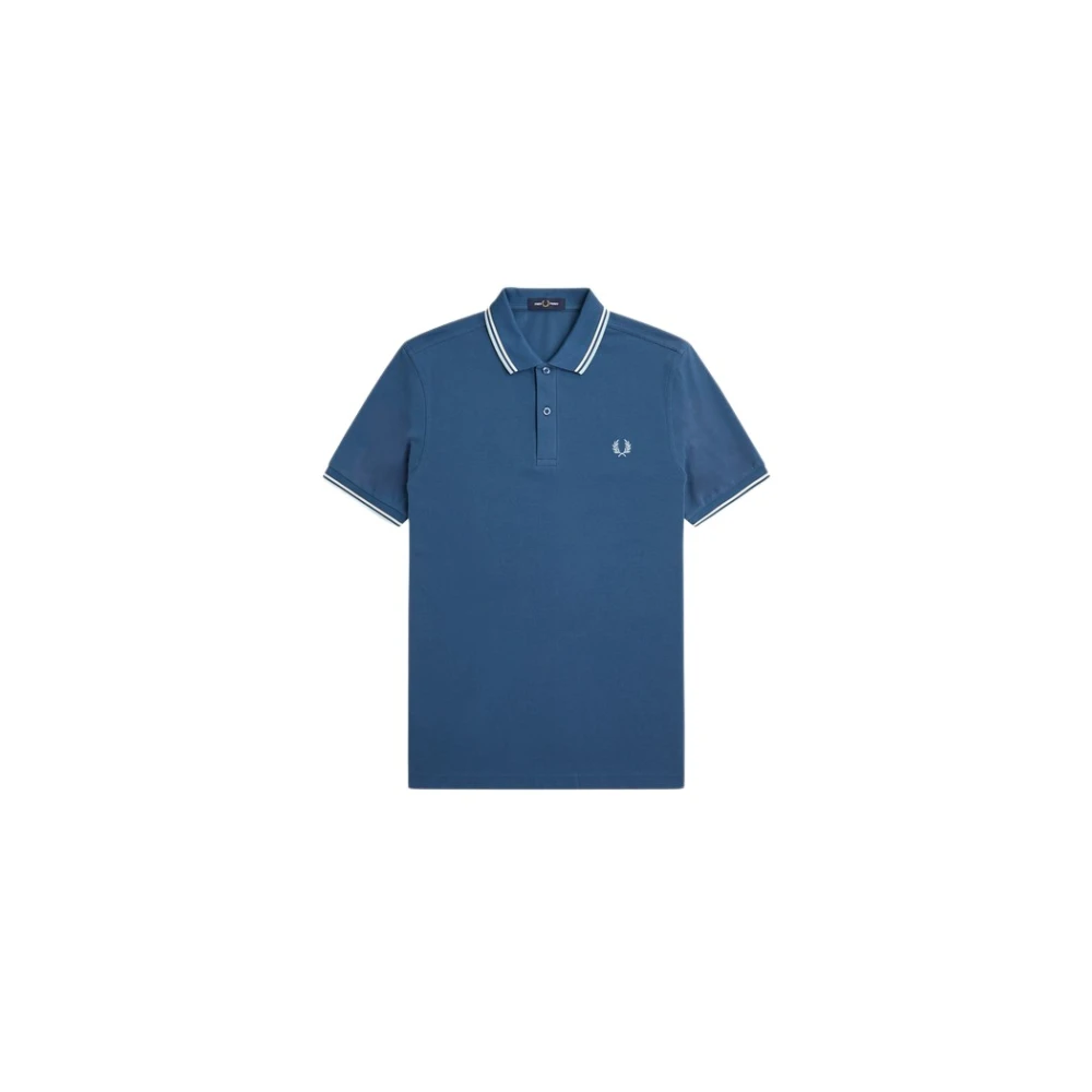 Fred Perry 2 Kleur Katoenen Polo Shirt Blue Heren