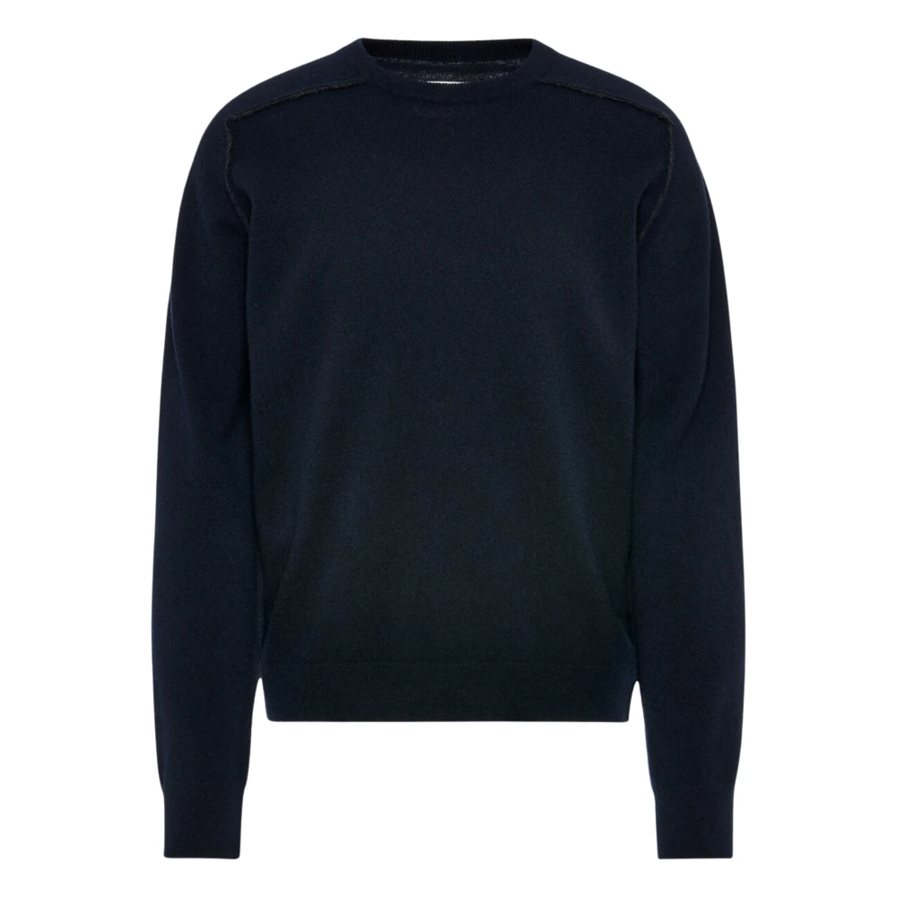 Maison Martin Margiela Men's Blue Crew Neck Sweater In Virgin Wool - Image 2