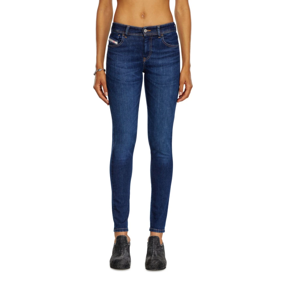 Diesel Super-skinny Regular Waist Dark Blue Jeans Blue Dames