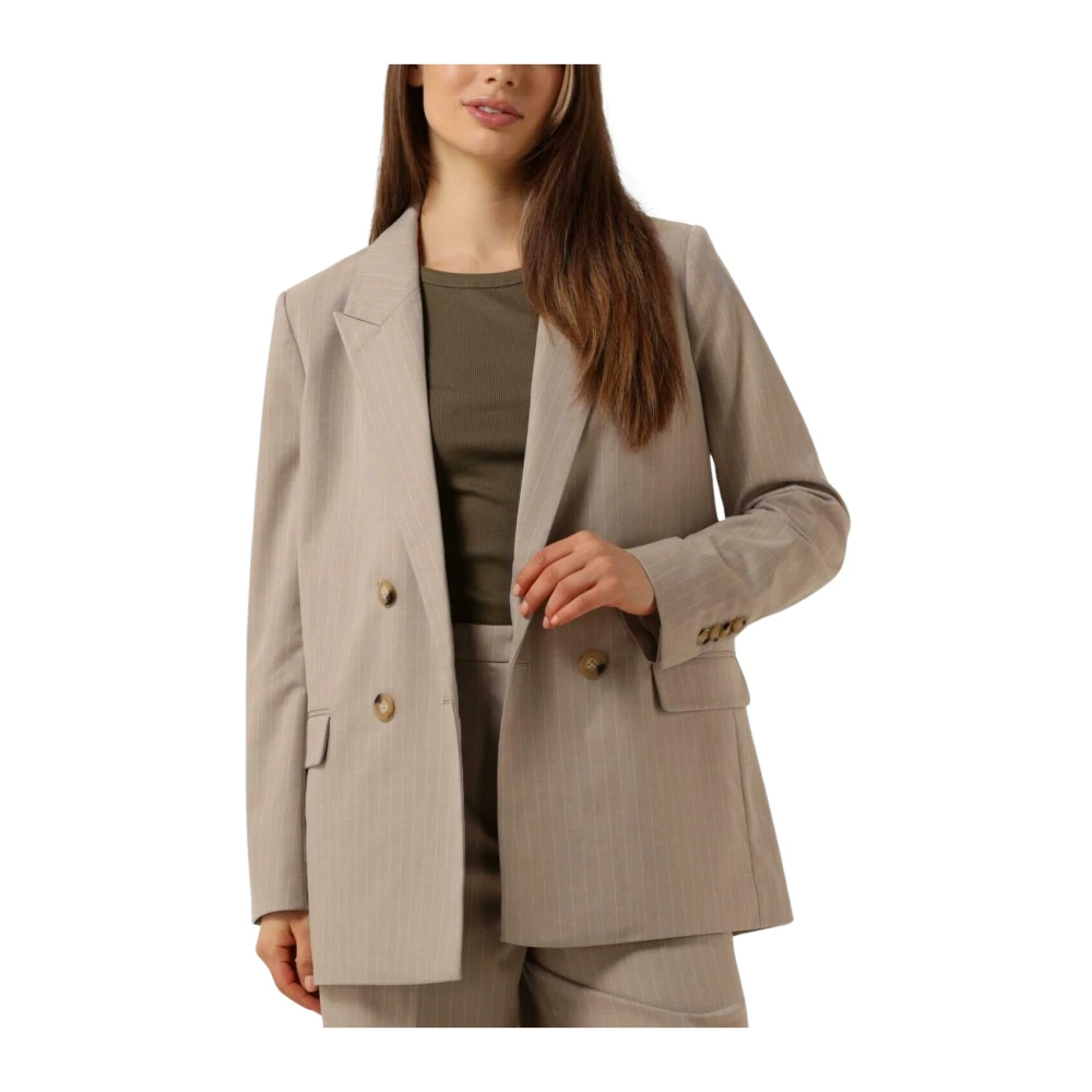 Second Female Beige Blazer Pinnia Elegant Stijl Second Dames Beige Dames
