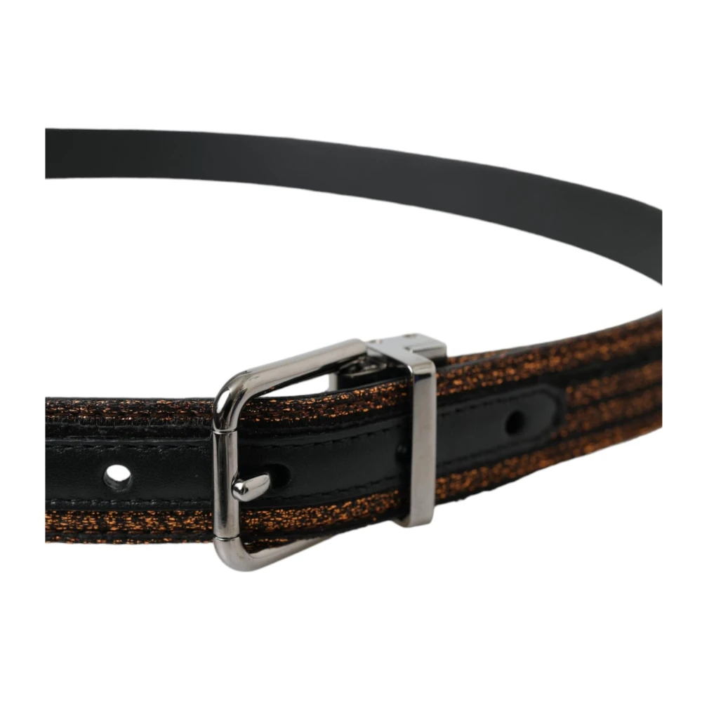 Dolce & Gabbana Bruin leren riem met logogesp Multicolor Dames