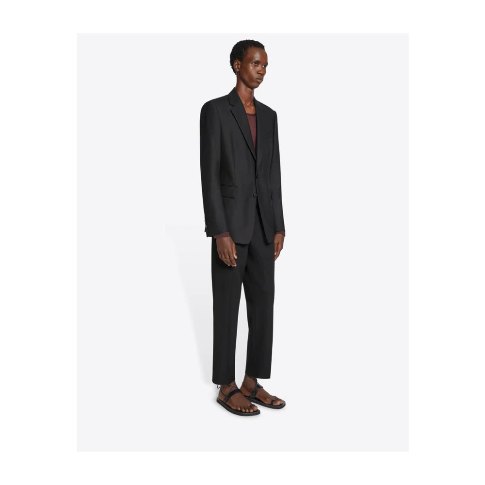 Dries Van Noten Zwarte Wollen Blazer met Reverskraag Black Heren
