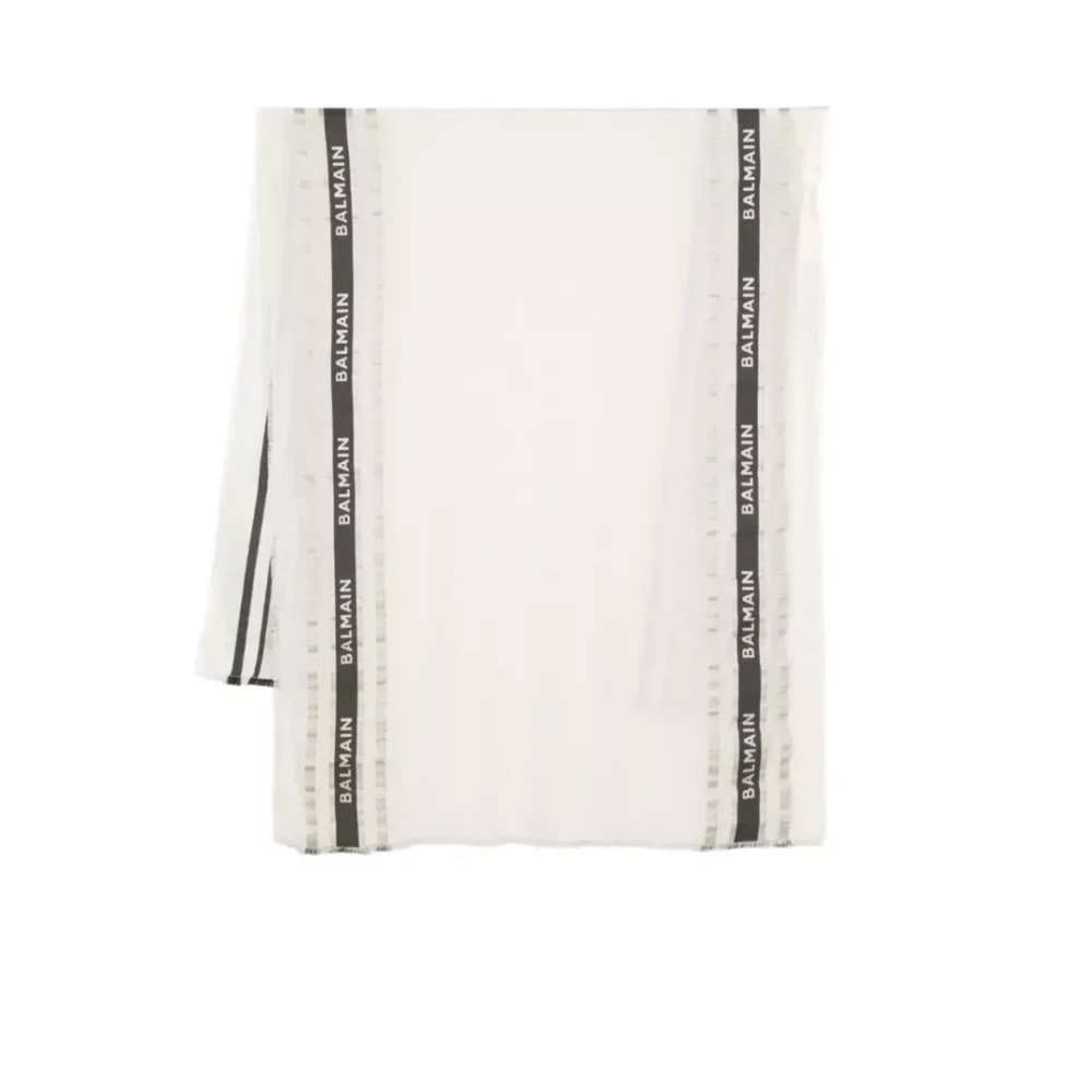 Balmain Barn Elfenben Svart Halsduk White, Pojke