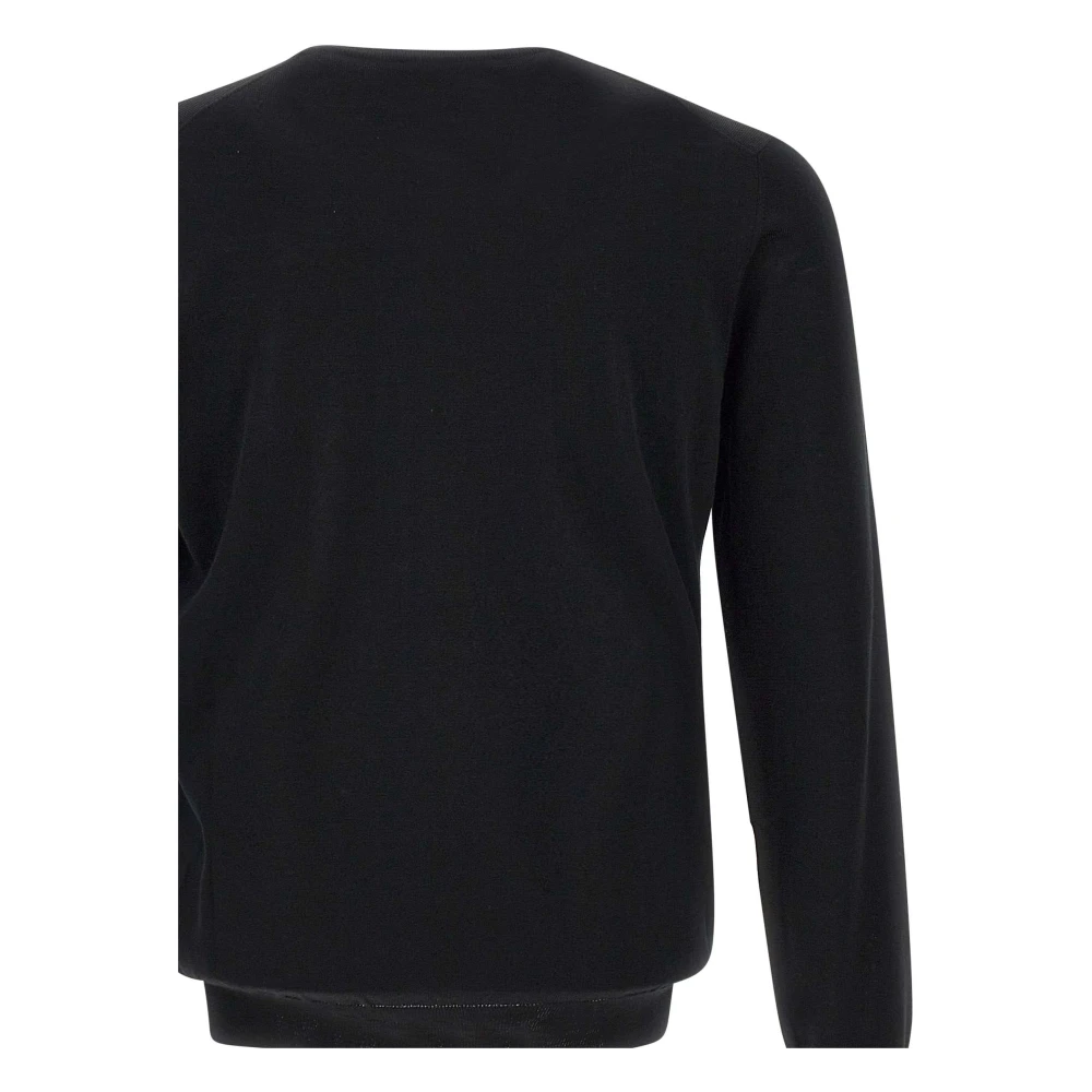 Filippo De Laurentiis Merino Wol Crew Neck Trui Zwart Black Heren