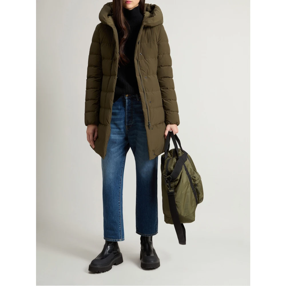 Woolrich Groene Puffy Prescott Parka Jas Green Dames