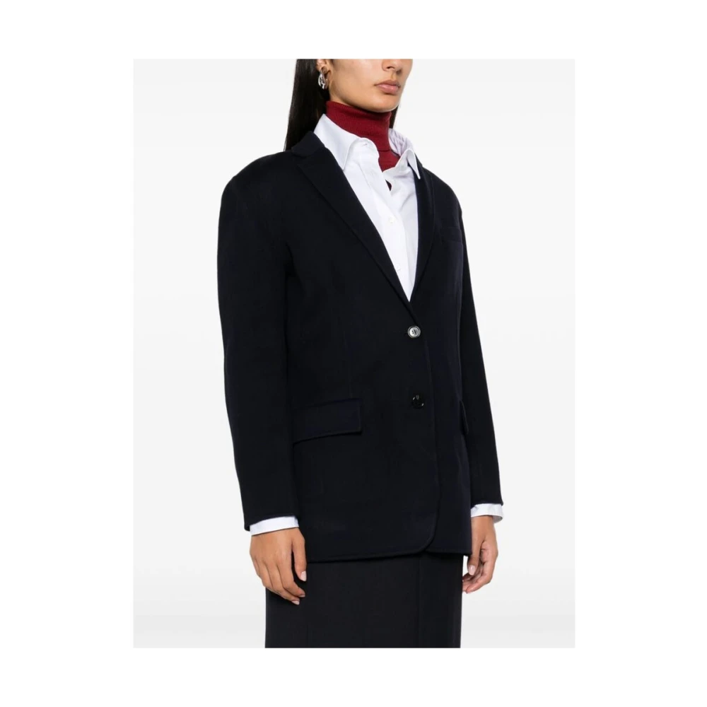 Theory Navy Blauwe Kasjmier Jas Blue Dames