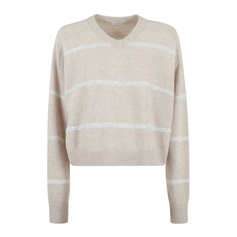 BRUNELLO CUCINELLI V-hals Trui Beige Dames