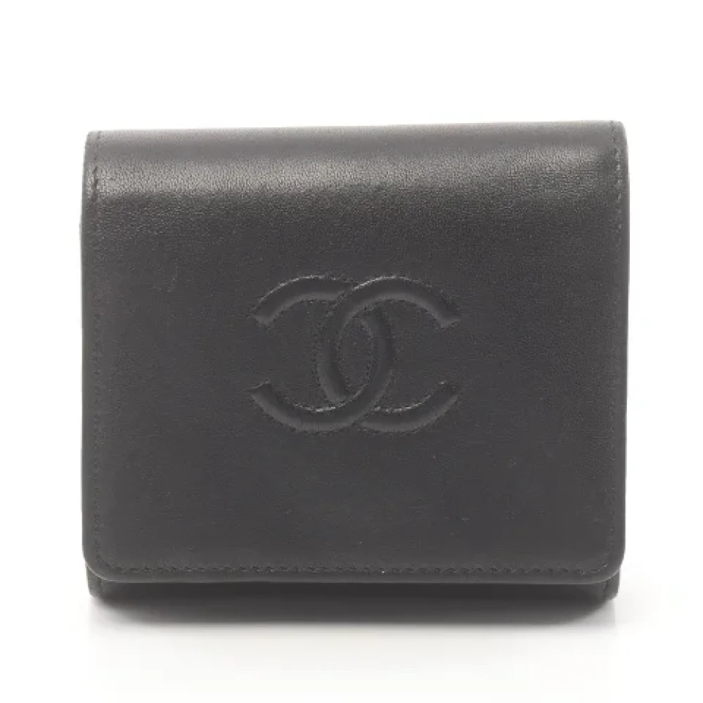 Chanel Vintage Pre-owned Leather wallets Black Dames