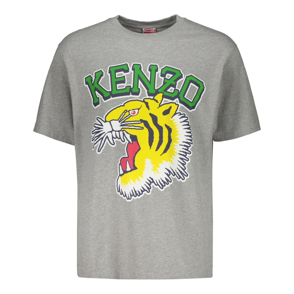 Kenzo Maxi Print Katoenen T-shirt Gray Heren