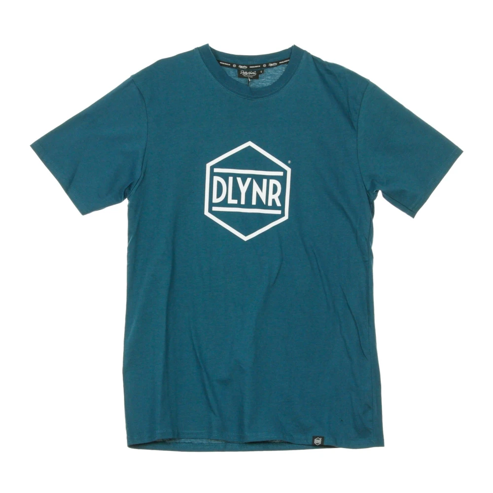 Dolly Noire Men's Blue T-Shirts, Xl, Hexagon T-Shirt In Petroleum/White