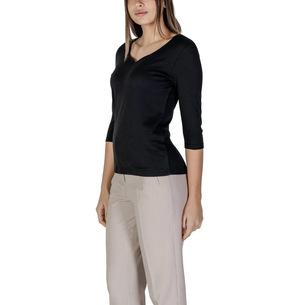 Street One Zwarte Katoenen Dames T-shirt Lente Zomer Black Dames