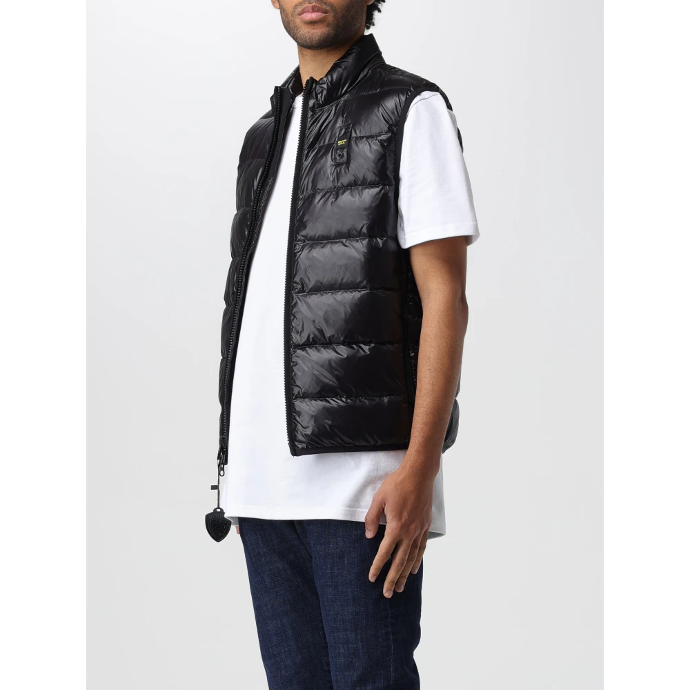 Blauer Gewatteerd Vest Black Heren